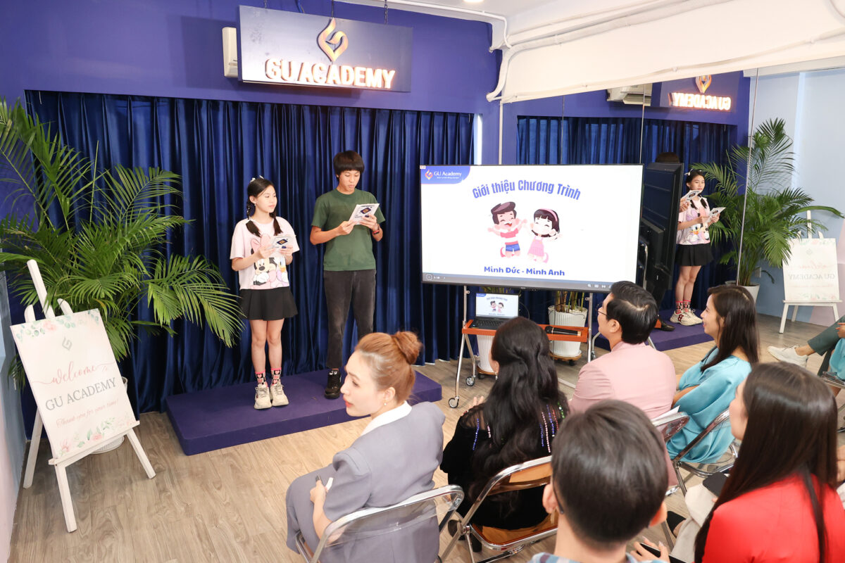 Lớp học MC nhí tại ATASE CENTER hợp tác giữa XCO và GU Academy